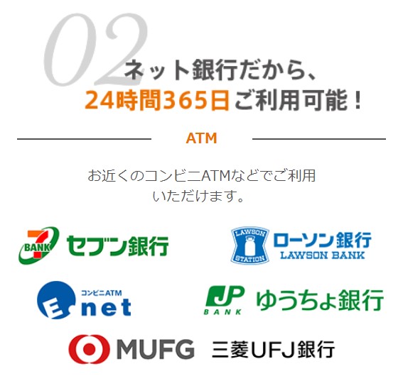 auじぶん銀行は多くのATMで使用可能