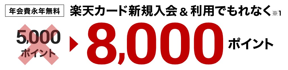 楽天カード作成で8000ポイント