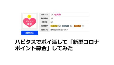 ハピタスでポイ活して「新型コロナポイント募金」してみた