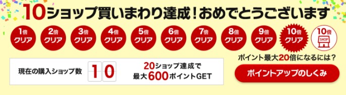 楽天ブックス　楽天市場の定例セールでは、10ショップ買い回りを達成を目指そう