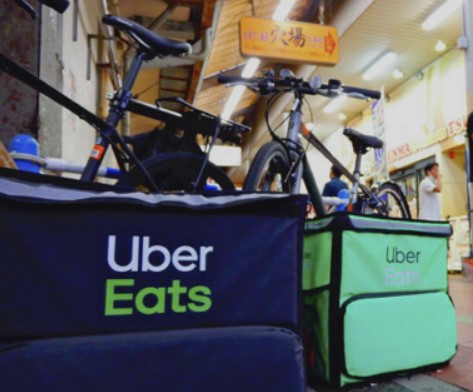 Uber Eatsを配達する自転車