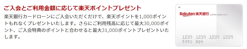 楽天銀行　楽天銀行スーパーローン申込みで最大30,000ポイントもらえる！