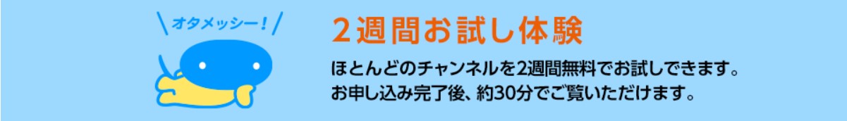 スカパーは2週間無料