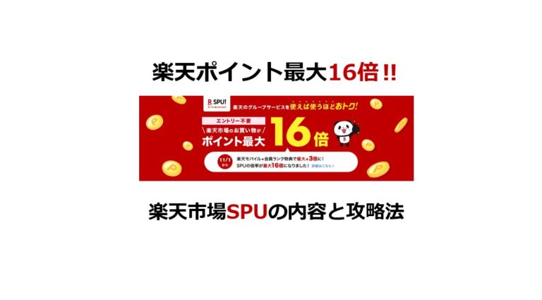 楽天ポイント最大16倍！楽天市場SPUの内容と攻略法