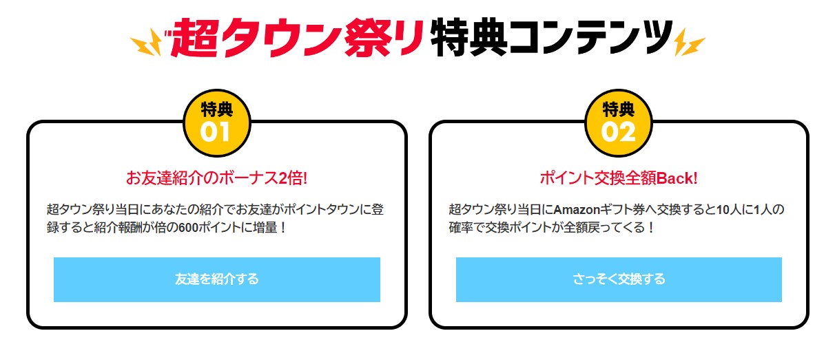 超タウン祭り記事　毎月7日はポイントタウンの「超タウン祭り」概要