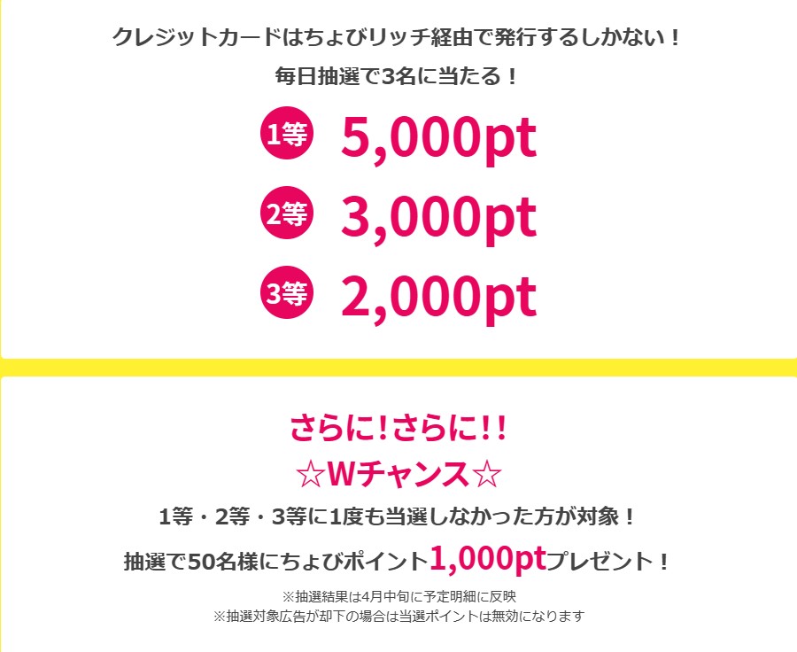 クレジットカード×ちょびジャンボ（2023年2月）特典