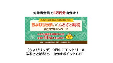 【終了】ちょびリッチでエントリー＆ふるさと納税で、山分けポイントGET