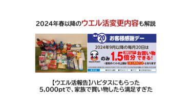 【ウエル活報告】ハピタスにもらった5000ptで、家族で買い物したら満足すぎた