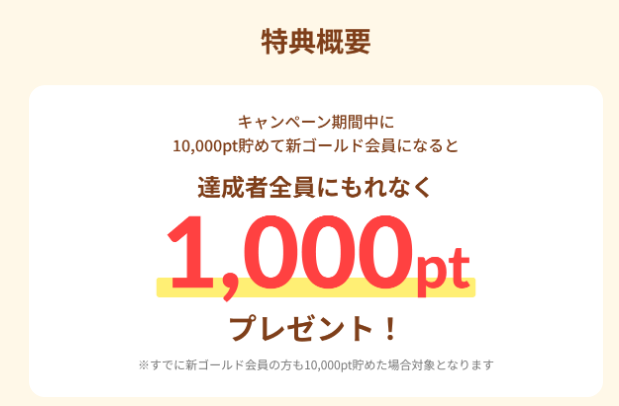 ハピタス×楽天証券　　ゴールド会員1000ptプレゼント　特典