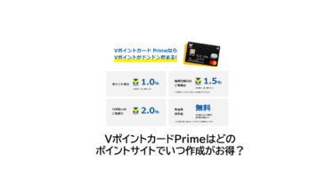 （2024/10）VポイントカードPrimeはどのポイントサイト作成がお得か比較