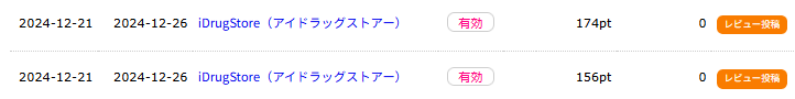 アイドラッグストアー利用の実績