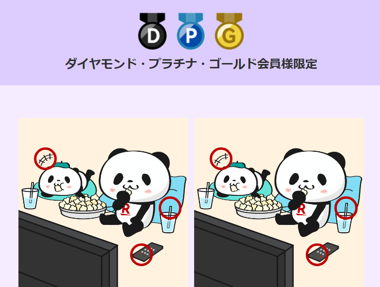楽天お買い物マラソン（20250509）間違い探し