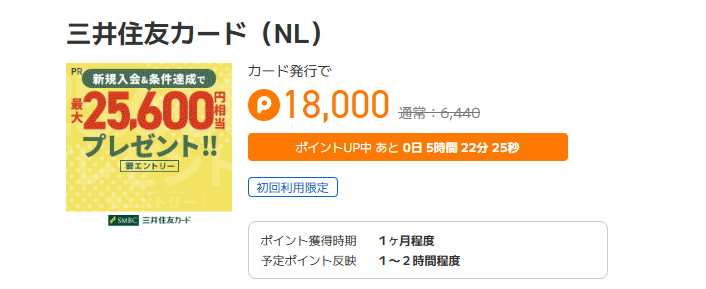 ポイントタウン ポイントフィーバーTIME 三井住友カードNL