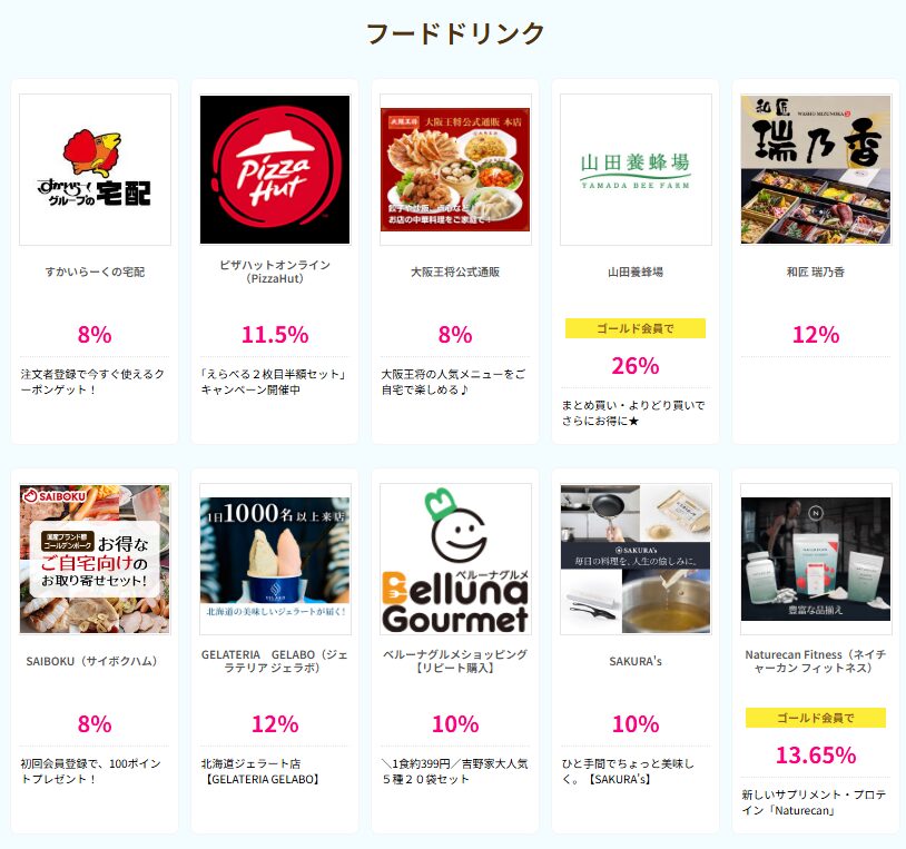 ハピタスデー（2025年8月）フード