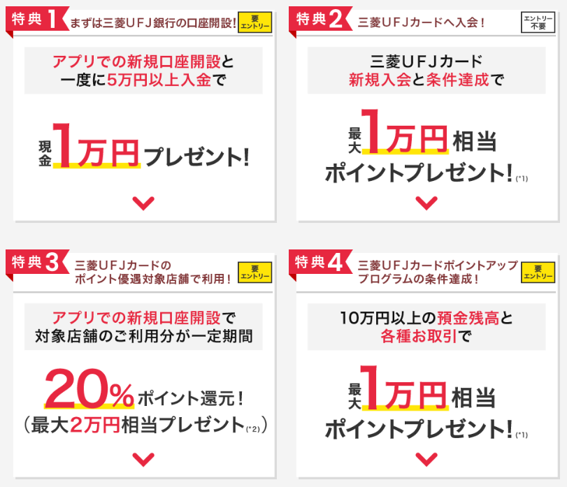三菱UFJ銀行　入会キャンペーン（202508）