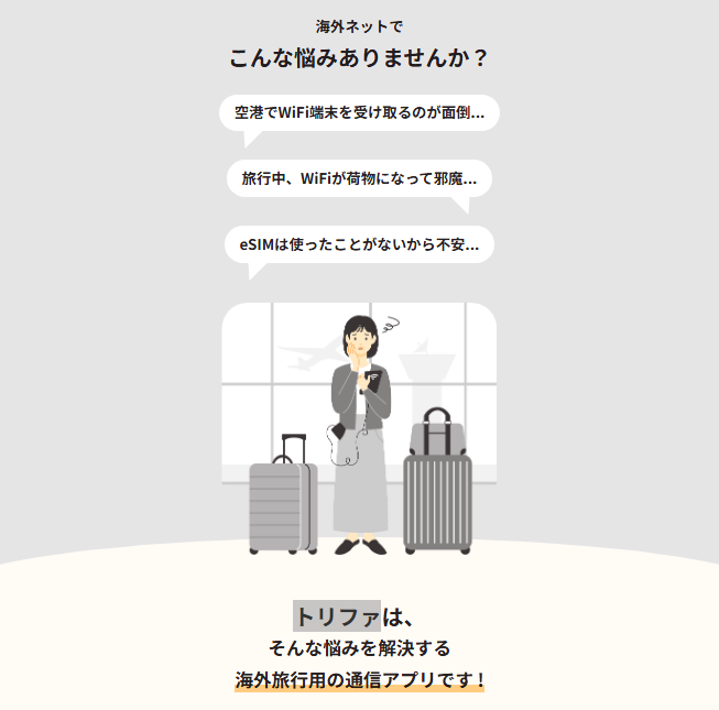 トリファは海外eSIM　№1アプリ 概要