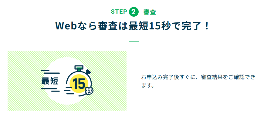 レイク 審査は最短15秒