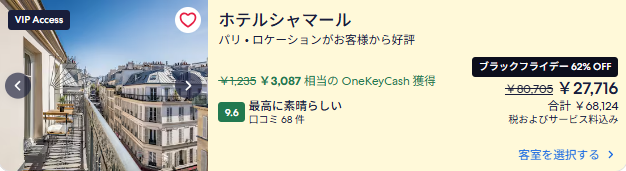 エクスペディア　ブラックフライデーセール例　国外2