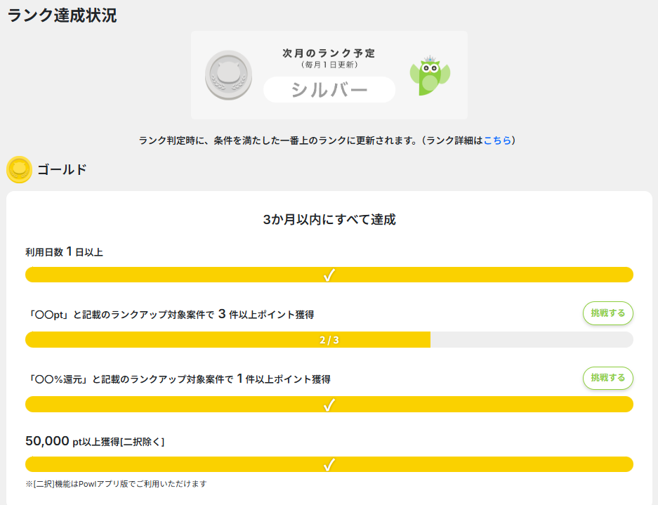 Powl　会員ランク（ゴールド）2