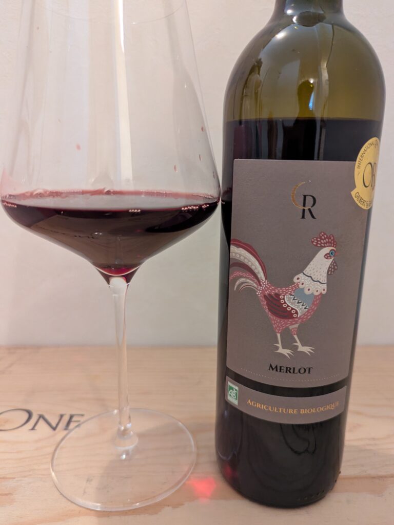 CRメルロー　ボトルとグラス