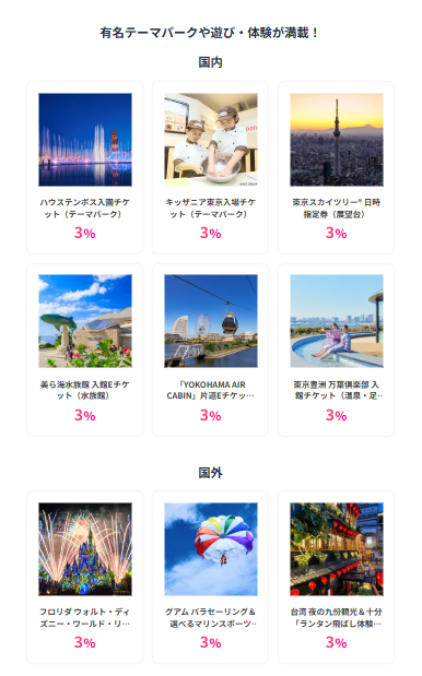 ハピタス×楽天トラベルキャンペーン 観光体験