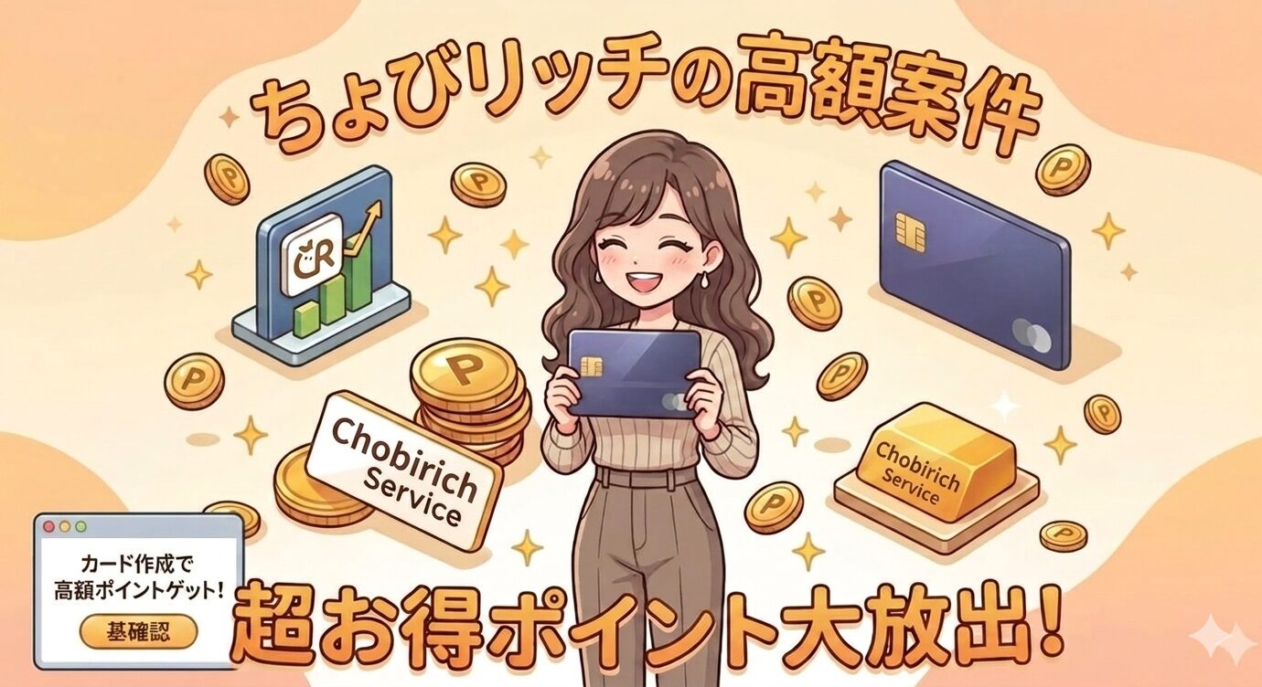 ちょびリッチでクレジットカード作成して、ほほえむ女性