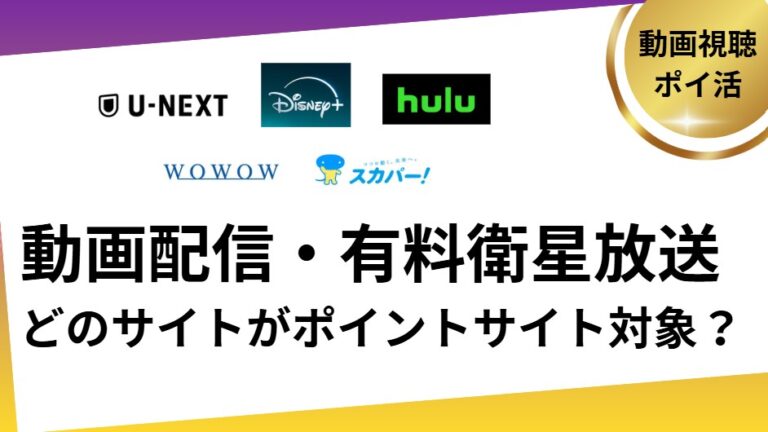 動画配信サービス・有料衛星放送でポイ活